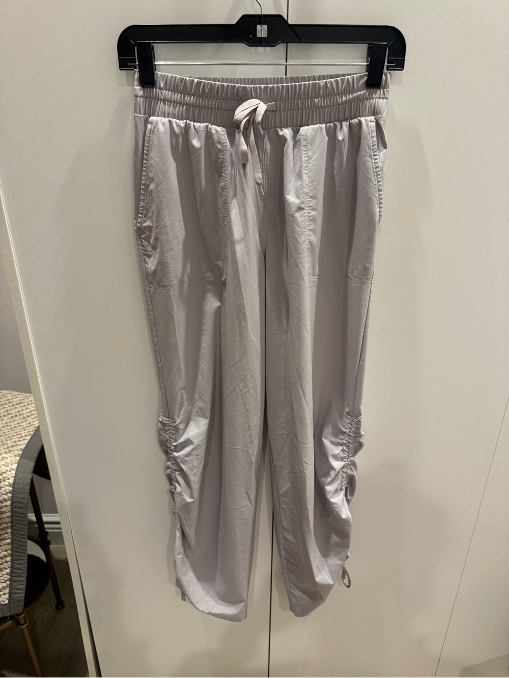 JoyLab Light Gray Elastic Waist Ruched Joggers